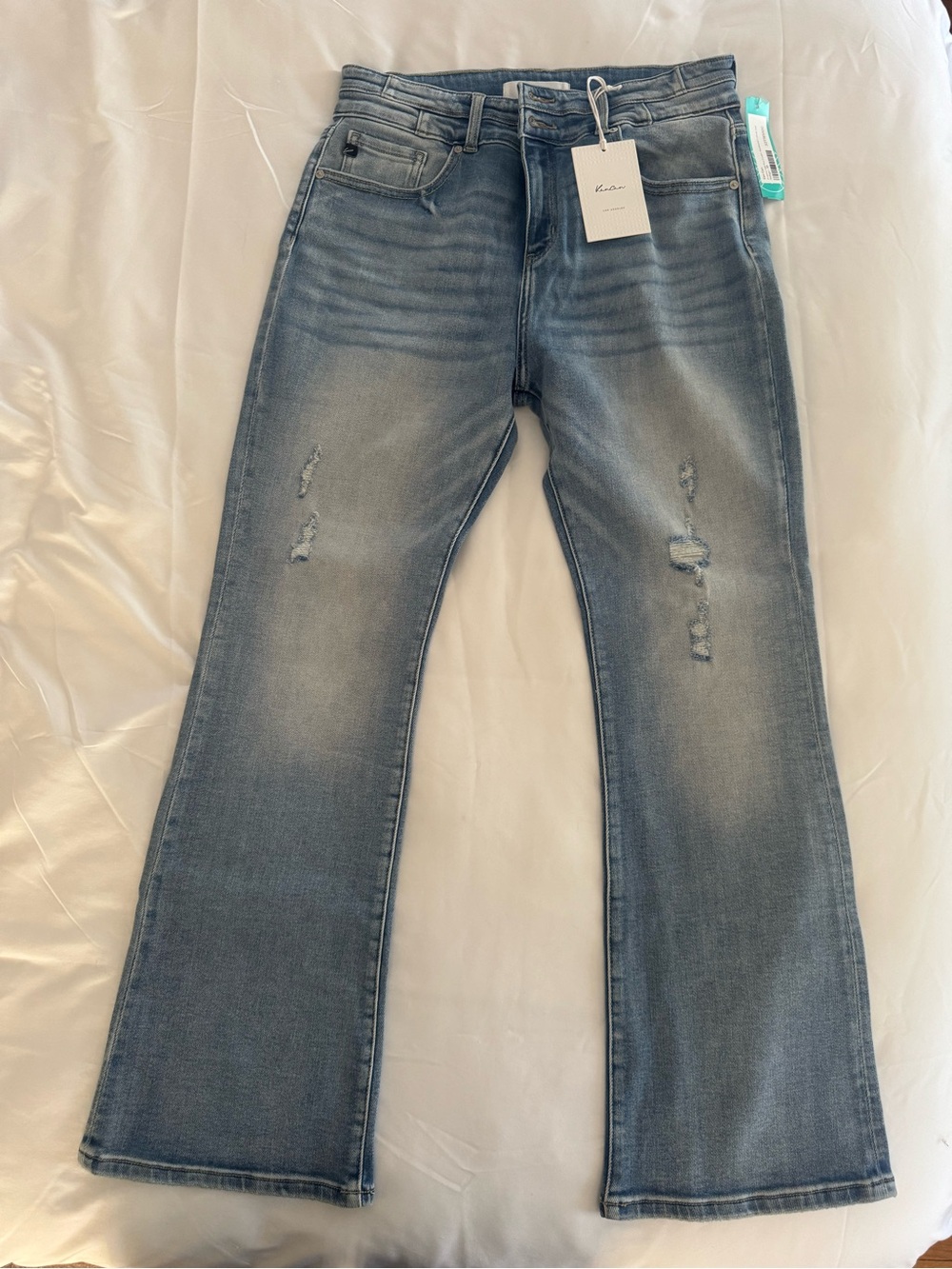 KanCan Women's Light Blue Flare Jeans